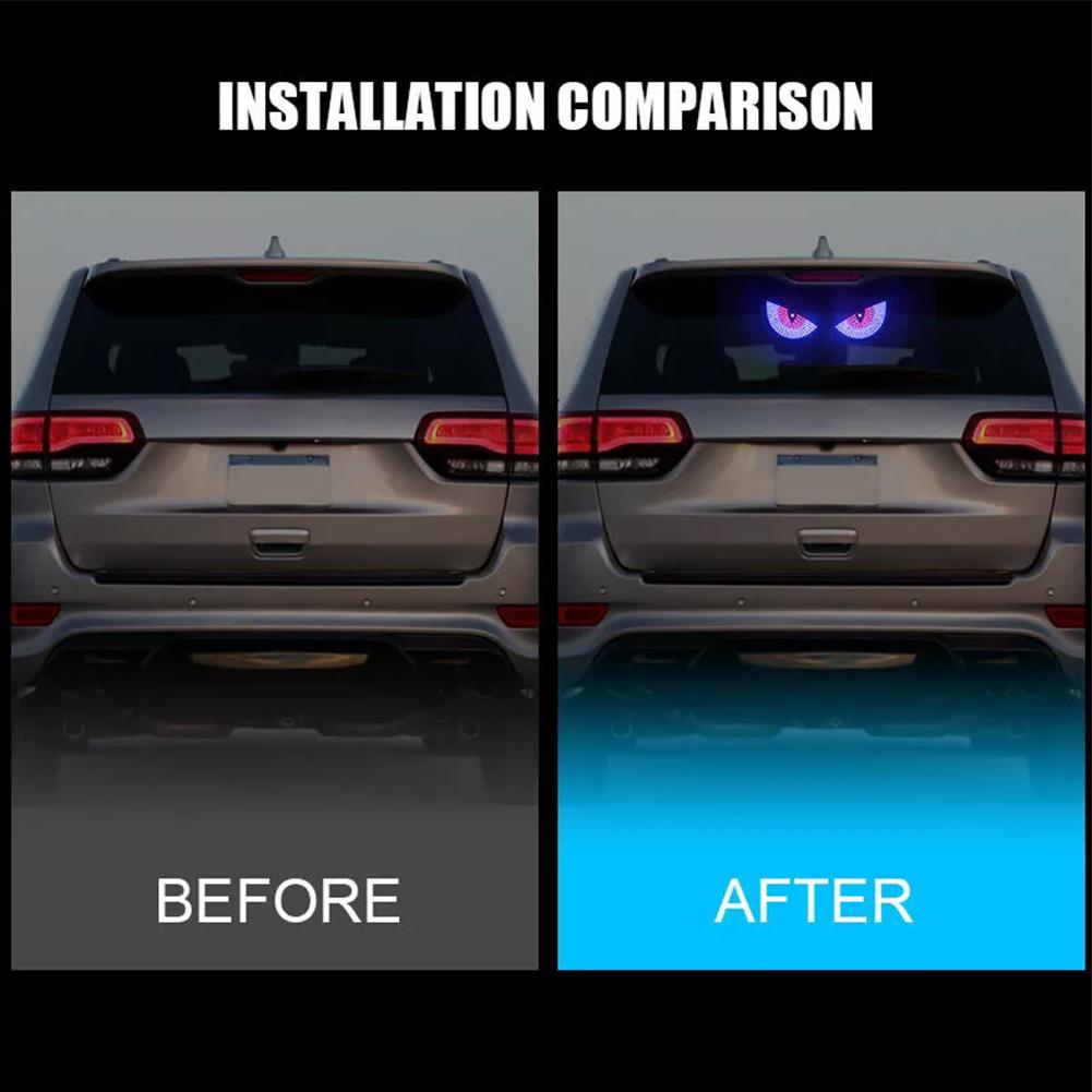 Car Back Window Expression Lights LED Strips Light Panel Car Windshield Display Devil's Eye Decorative Lamps USB Plug Lighting