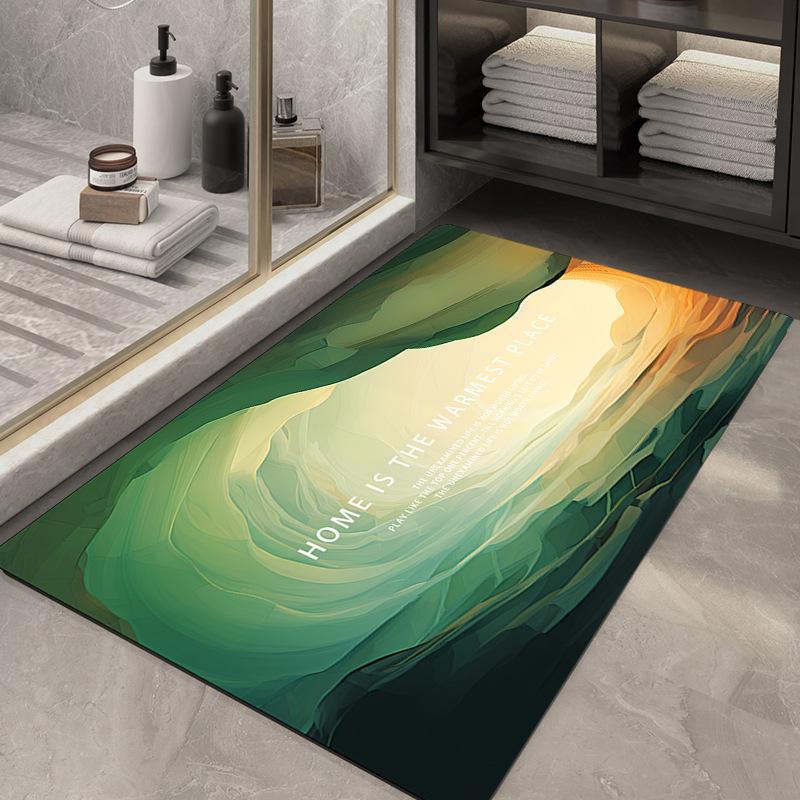 Diatom Mud Floor Mat Light Luxury Air Bathroom Anti-slip Mat Marble Absorbent Bathroom Floor Mat