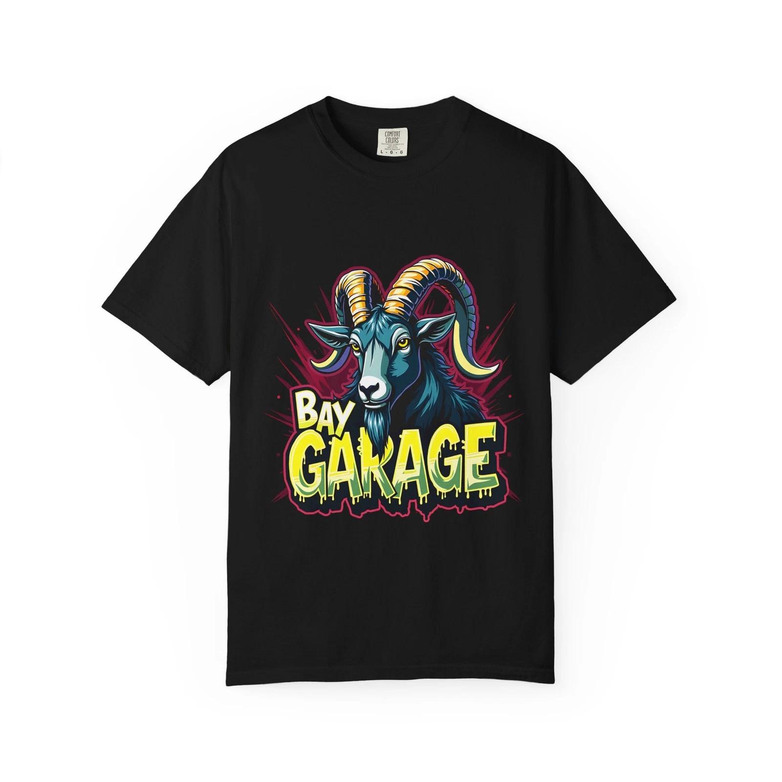 Goat T-shirt Bay Garage Goat Head Graphic Shirt Orange Novelty Tee 3XL