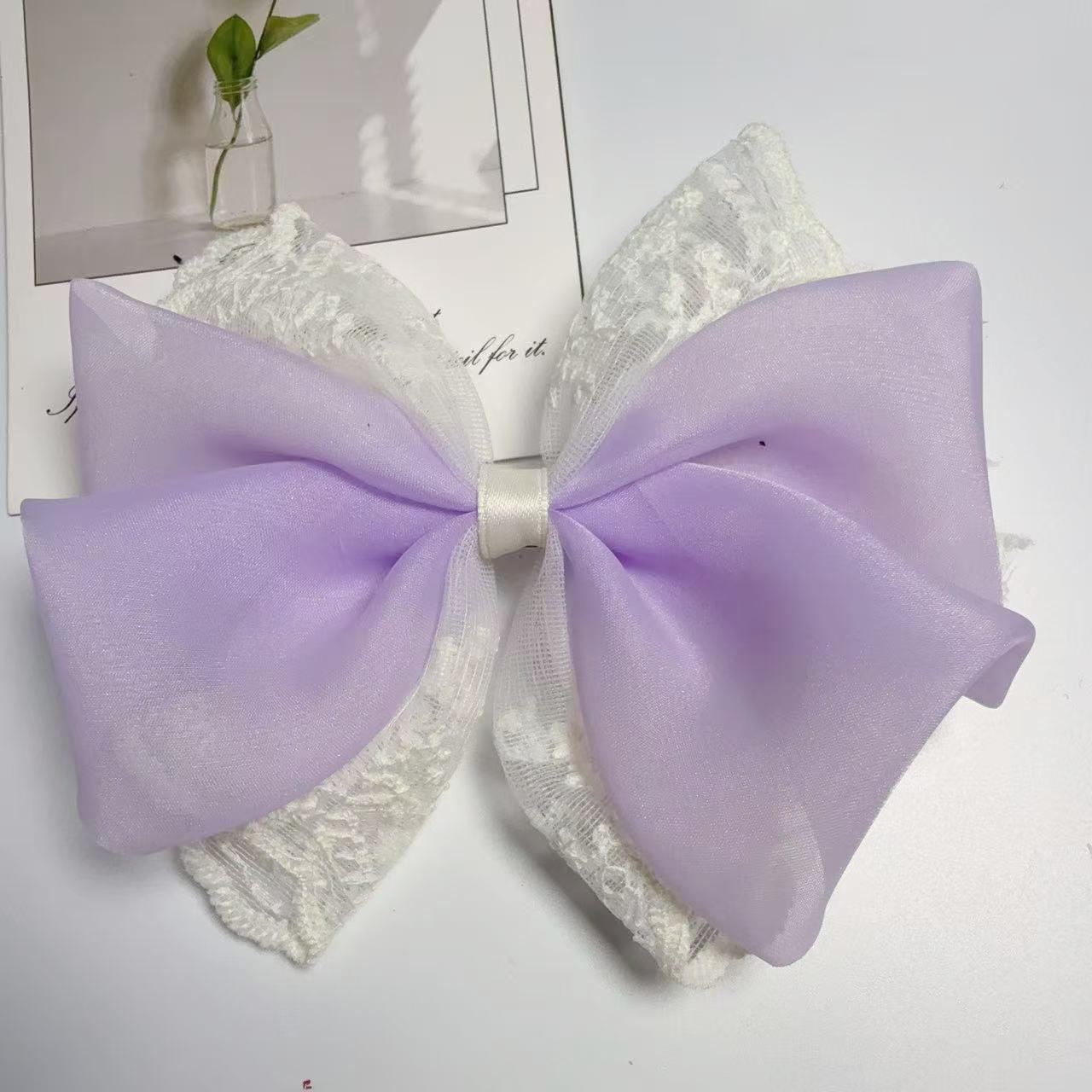 Korean Style Lace Double Layer Bow Mesh Ballet Girl Hair Clip