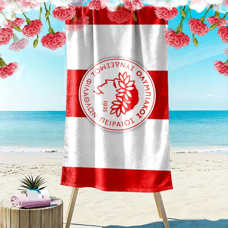 Olympiacos Print Beach Towel, Large Soft Quick Dry Towel for Beach Camping Swimming