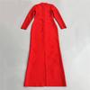 European-Style Rhinestone Beaded Slim Fit Evening Gown with Long Sleeves