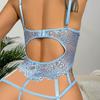 Women's Ladies Sexy Lace Sling Bra Panties Mesh Stitched Lace Pendant Butterfly Four-piece Split Sexy Suit