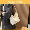 Solid Simple Color Woven Texture Women Large Capacity Tote Bag Daily For