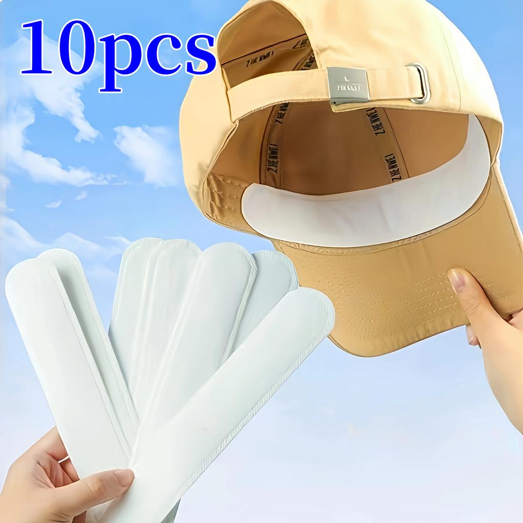10/50/100PCS Hat Sweat Absorber Stickers Summer Cap Liner Bands Sweatband Visor Hats Size Reducer Adhesive Sweat Absorbing Pads