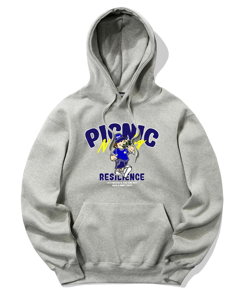 Picnic Boy Graphic Hoodie - Gray