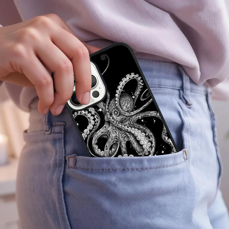 

Octopus Ocean Aesthetic Phone Case For iPhone 17 Air 15 16e 14 13 Pro Max Coque 12 11 Pro Max PLUS cover iPhone 17Air