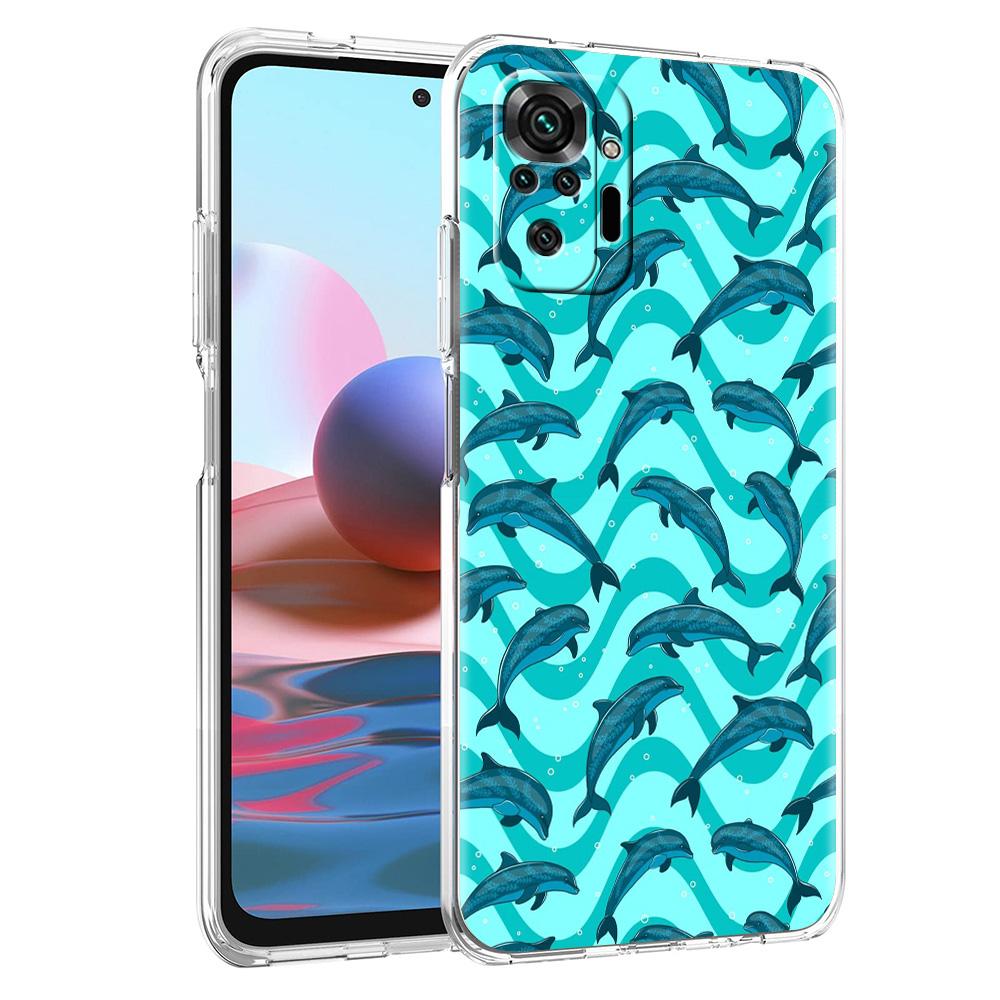 Phone Case For Xiaomi Redmi Note 15 14 5G 13 12 10 11 Pro Plus 4G 14C 13C 12C Soft TPU Cover Ocean Dolphin