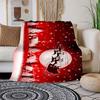 Christmas Greeting Card with Santa Claus and ReindeerBlanket Flannel Throw Blanket for Sofa, Bed, Travel, Camping, Office, Couch, Chair, And