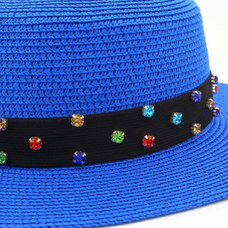 High-quality women's flat-top Panama straw hat summer explosion sunscreen top hat new hat stall
