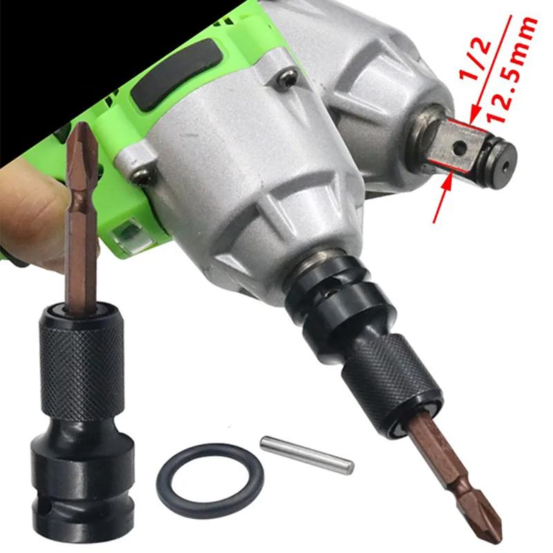 1 pz Adattatore da Avvitatore a Impulsi a Trapano Convertitore Esagonale da 1/2 a 1/4 Supporto per Punte di Estensione per Avvitatore Elettrico e Accessori per Utensili Elettrici