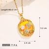 Monet Garden Oil Painting Flower Pendant Necklace - Elegant, Colorfast Accessory for Women