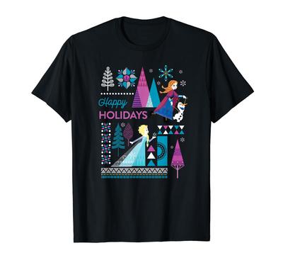 Disney Frozen Anna, Elsa, Olaf Happy Holidays T-Shirt