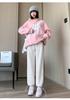 Women's High Waist Waffle Knit Wide Leg Sweatpants Drawstring Elastic Waist Casual Loose Lounge Pants