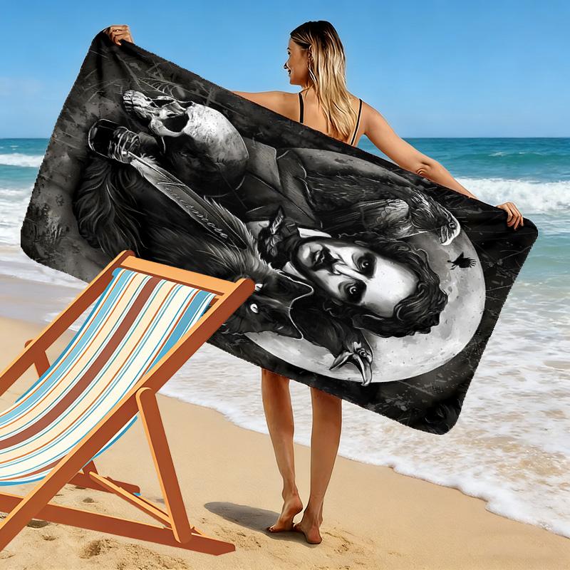 Edward Scissorhands Print Beach Towel, Large Soft Quick Dry Towel for Beach Camping Swimming