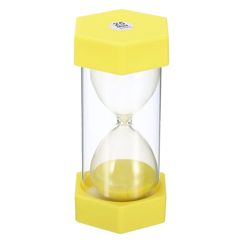 PATIKIL 25-Minute Sand Timer, Hexagonal Small Hourglass with Plastic Cover, Countdown, Sand, Glass, Game, Kitchen, Party Favors, DIY Decoration,