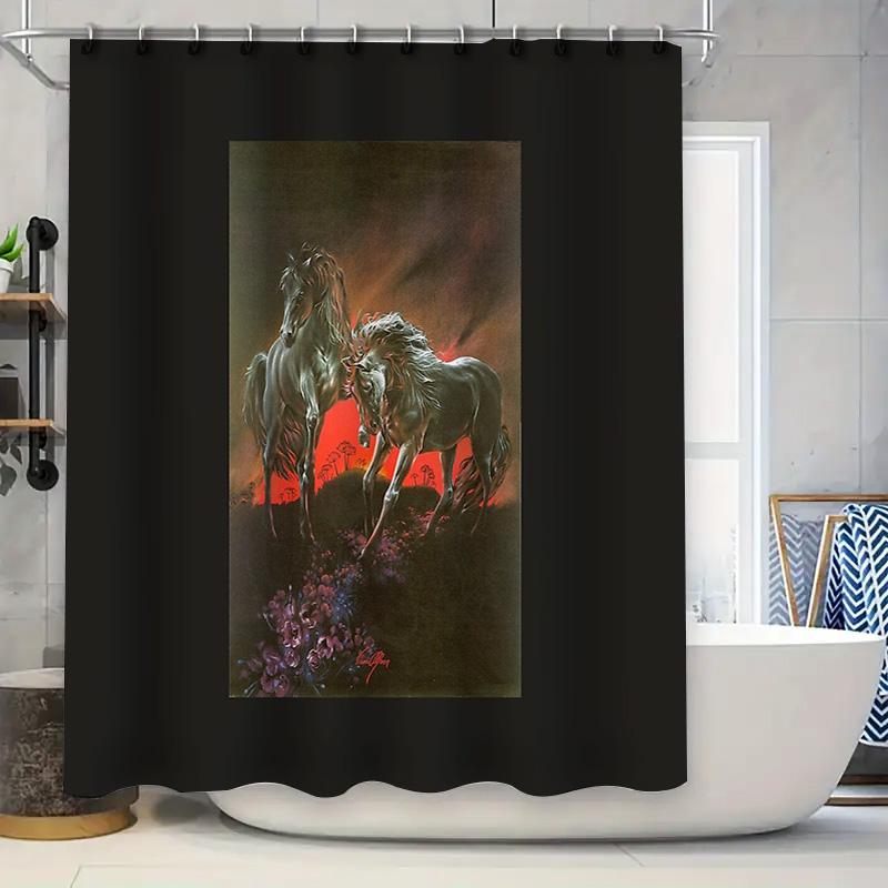 unframed Gothic Horror Shower Curtain Vampire Bat Spooky Halloween Decor Dark Fantasy Bathroom Set Creepy Gothic Art Eerie Vampi 90x180cm