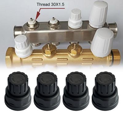 4pcs Floor Heating Water Distributor Hand Wheel Switch Plastic M30x1 5 Compatible with Radiator Temperature Control