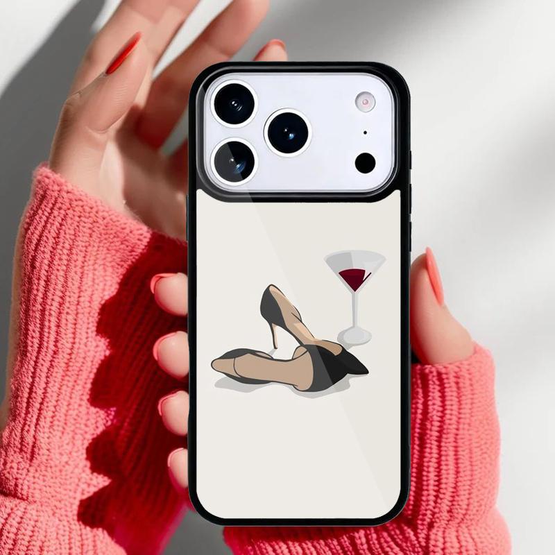 Rotwein Glas Handyhülle für iPhone 17 Air 16e 15 14 13 Pro Max Rückseite für 12 11 Pro Coque