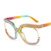 Large Frame With Diamond Frames Fashion Owl Rainbow Flat Mirror der Spice Girl New Anti-blue Womean Glasses