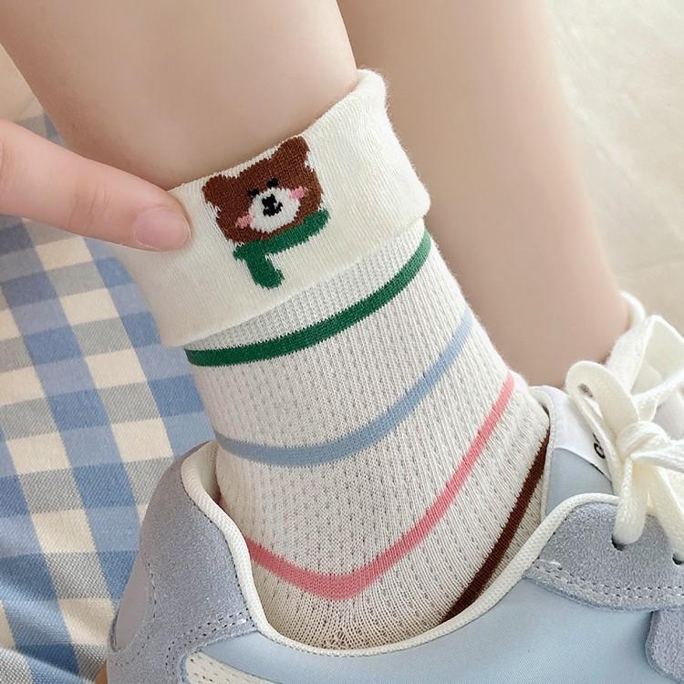 

Female Spring and Autumn Lovely College Wind Tube White Cotton Socks 1 pair