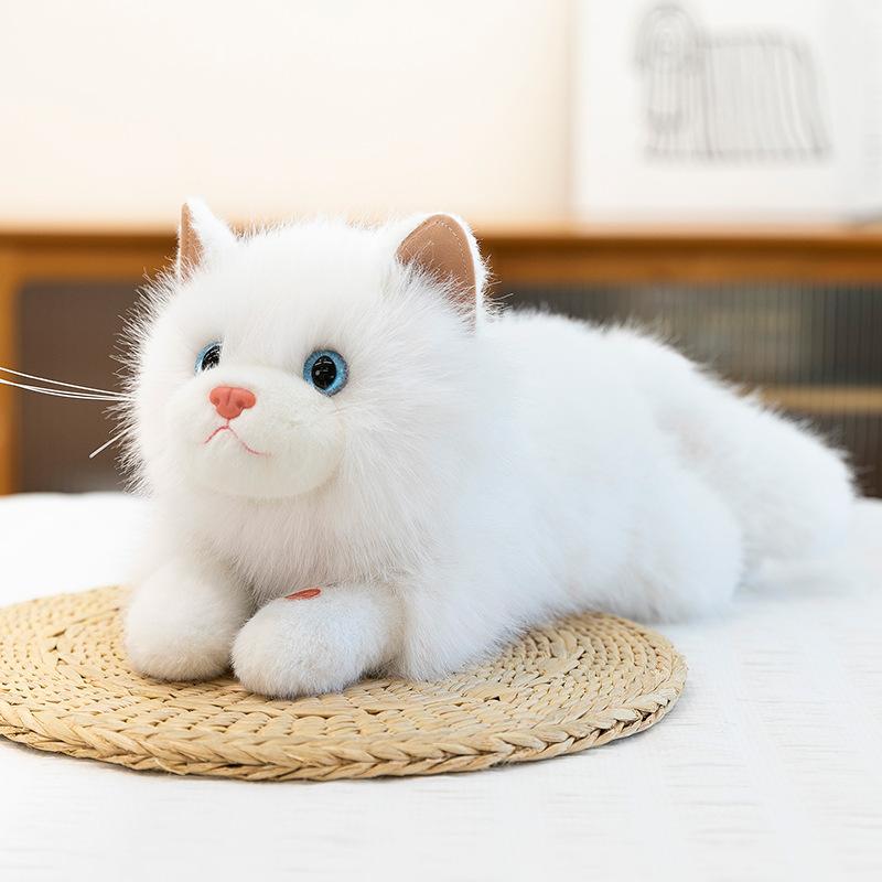 Simulation Ragdoll Cat Doll Will Make a Sound Cat Doll Pet Kitten Plush Toy Accompany Soothing Children Throw Pillow
