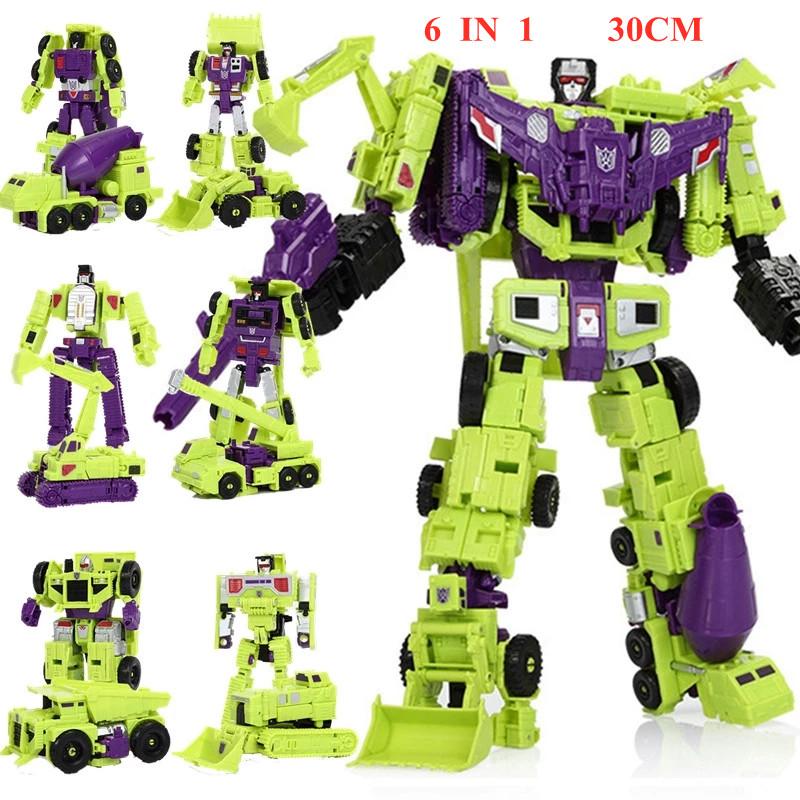 NEW Oversize 33CM Anime Devastator Transformation Robot Car Aircraft Dinosaur Action Figures