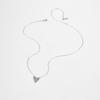 Sterling Silver Irregular Heart Pendant CZ Zircon Long Necklace Women Winter Luxury Fine New Year Jewelry Gift