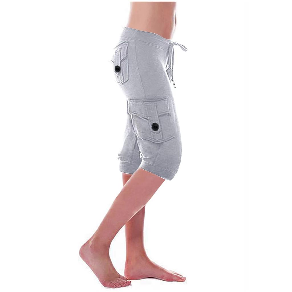 Women's Stretch Buttoned Multi-Pocket Yoga Pants