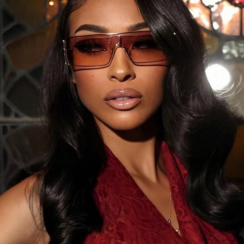1PC Metal Frame Fashion Glasses Vintage Fashion Glasses Beach Camping Accessories For Women Shades Basics Business Casual Woman Vacation Outfits Women