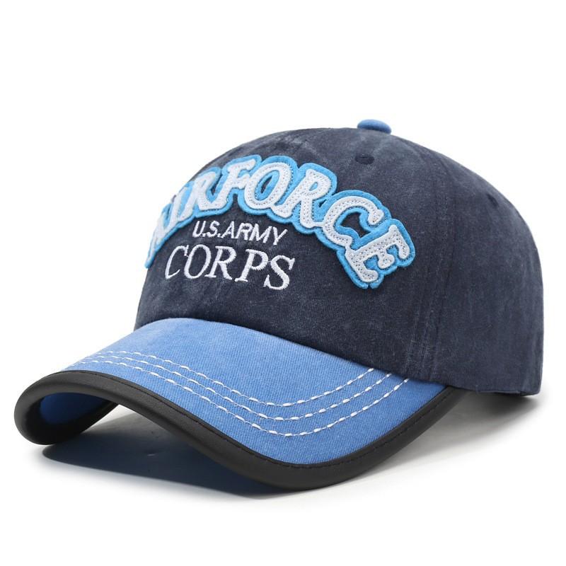 New European and American washed denim baseball cap embroidered letters old style cap outdoor casual retro sun hat