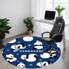 1pc Panda Snowflake Office Round Area Rug, Indoor Mat Suitable For Office, Under Office Chairs Bedroom Living Room Home Decor, Room Deco