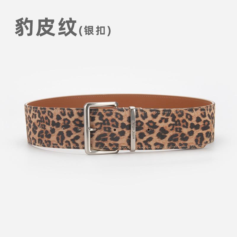 

Leopard Leather Belt, Women S Alloy Pin Buckle With Sweater, Dress Decorative Belt. 105cm (including buckle)