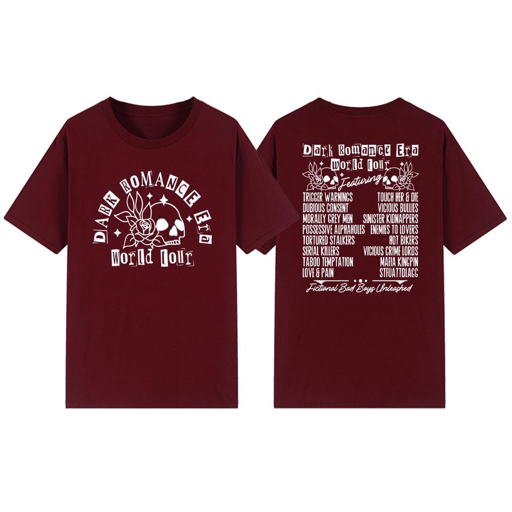 Dark Romance Era World Tour Shirt Dark Romance Book Club T-shirt Unisex Short Sleeve T-Shirts Graphic T Shirts Book Lover Gift