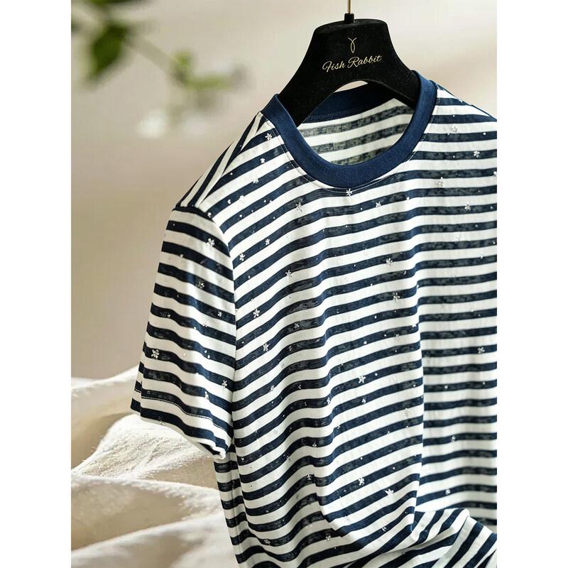 Women's Korean Style Striped Short Sleeve T-shirt