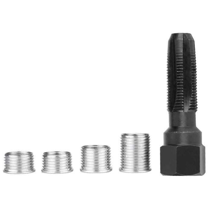 Réparation des bougies d'allumage de 14 mm, 5 Pcs Bougie d'allumage en acier au carbone re-filetage du kit de réparation