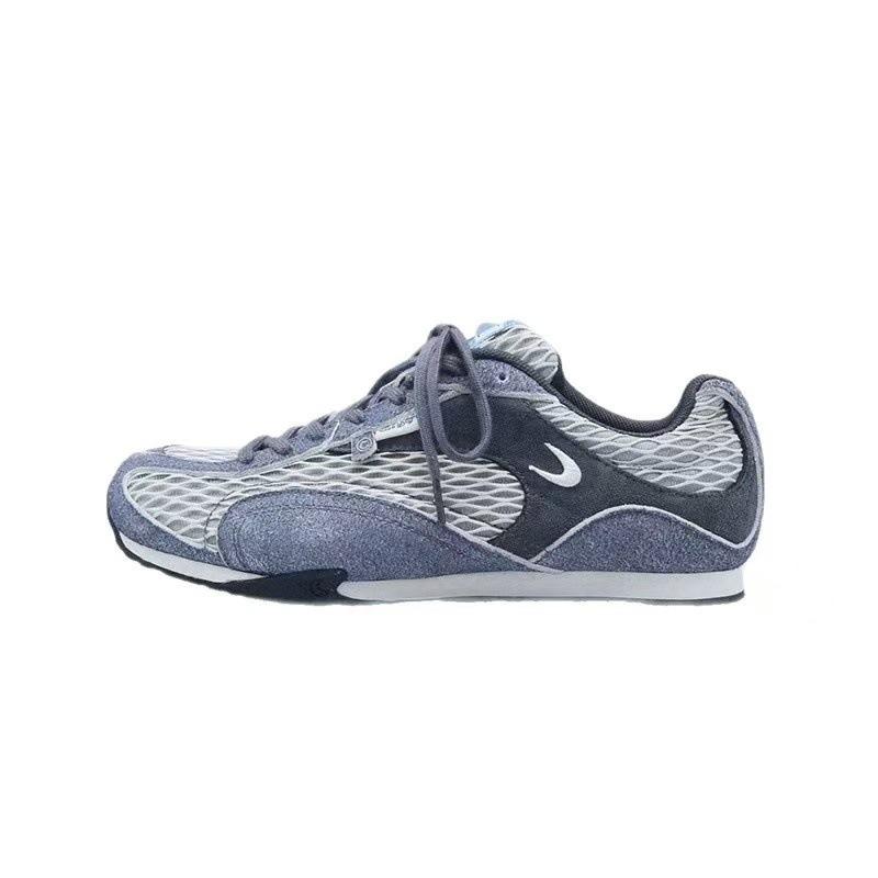 

Fishnet shoes thick-soled breathable casual sports running shoes versatile soft-soled German training shoes inner height increase Forrest Gump shoes 40 синий