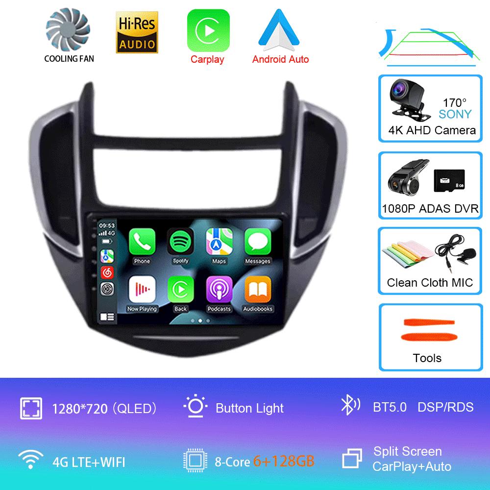 Car Radio Android 14 For Chevrolet TRAX 2014 2015 2016 Carplay Auto GPS Navigation WIFI+4G 2Din Head Unit BT Stereo Video Player