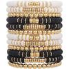 12pcs Friendship Bracelets Beaded Bracelets Heishi Bracelet Cute Bracelets Stack Vinyl Clay Disc Bead Surfer Stretch Summer Beach Bracelets For Women