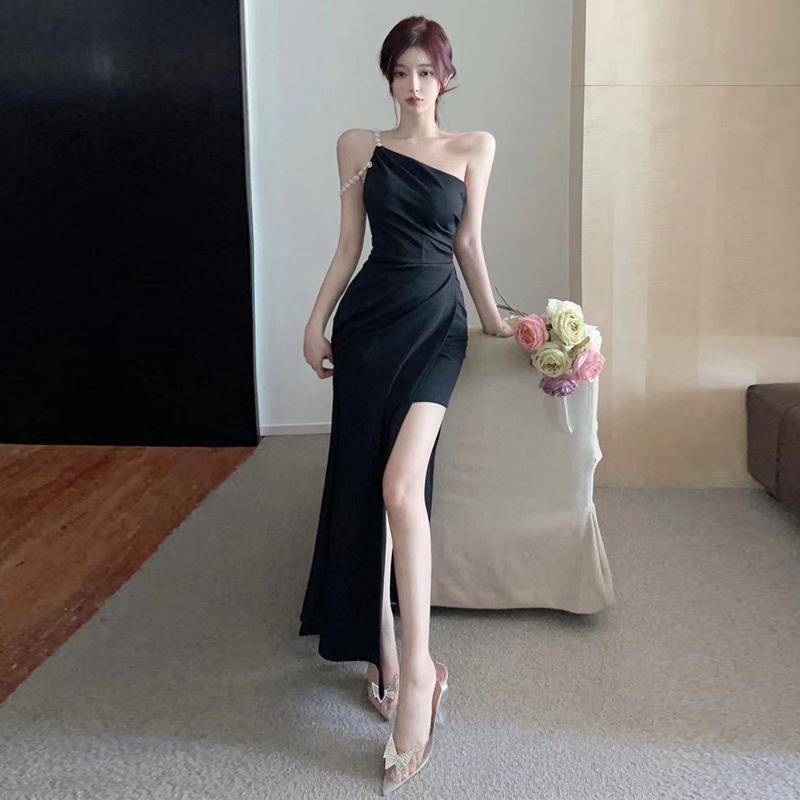 

Temperament Celebrity Банкетное платье с разрезом на одно плечо Платье S чёрный