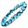 [GOLD STONE] Glowing Hateruma Blue Firefly Glass 8mm Bracelet from Hateruma Island, Okinawa, Inner Diameter: Approx. 16.5cm