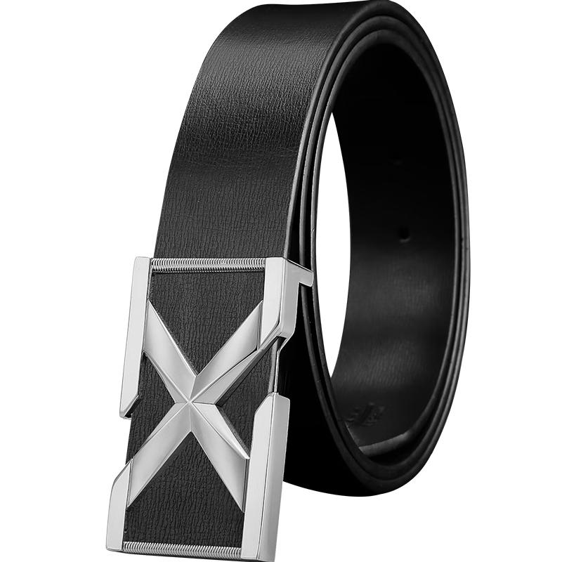 COW Men s Leather Belt with Smooth Buckle 115cm