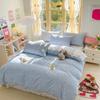 Elegant Blue Floral Pattern Duvet Cover Set 100% Cotton Soft Skin Friendly Queen Size Bedding Set Comforter Cover Pillowcases