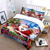 Santa Claus Merry Christmas Scene Bedding Duvet Cover Set Duvet Cover Pillowcases  (1*Duvet Cover 2*Pillowcases, Without Duvet Insert)