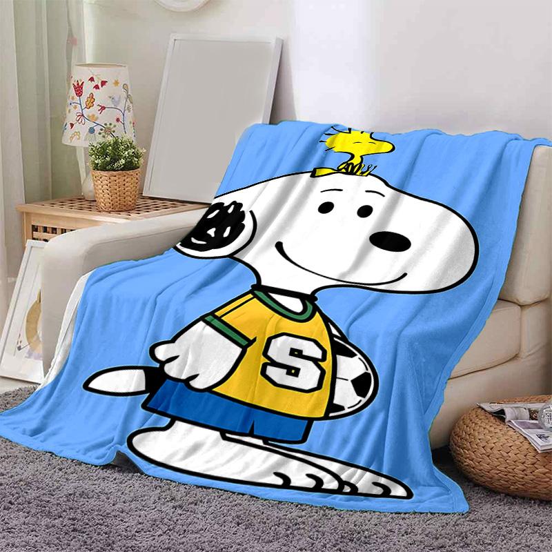 1pc Snoopy Sports Jersey Flannel Blanket Soft Warm Throw Blanket for Bedroom Living Room Bed Travel Camping Picnic Gift. MT7160176
