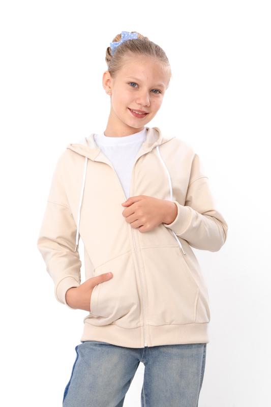 

Толстовка з капюшоном (дівчатка) – Повсякденний крій, кишеня-кенгуру, , будь-який сезон, 6395-057-2-1 HC 140 екрю