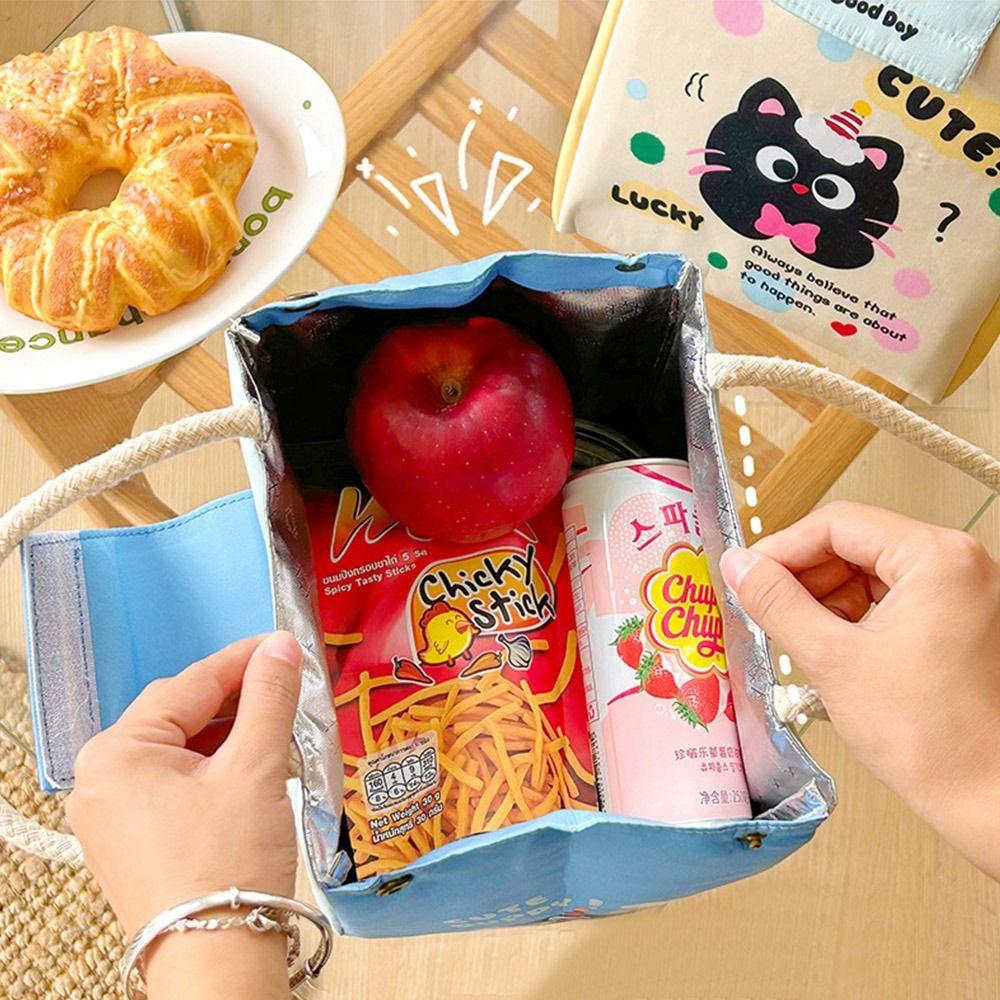 Cartoon Thermal Lunch Bag Animal Pattern Picnic Handbag Portable Cooler Lunch Bag  Travel
