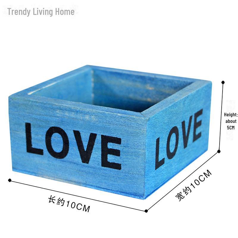 Retro Wooden Planter: Solid Wood Rectangular Balcony Pot with Bonsai Grid for Succulents and Flowers