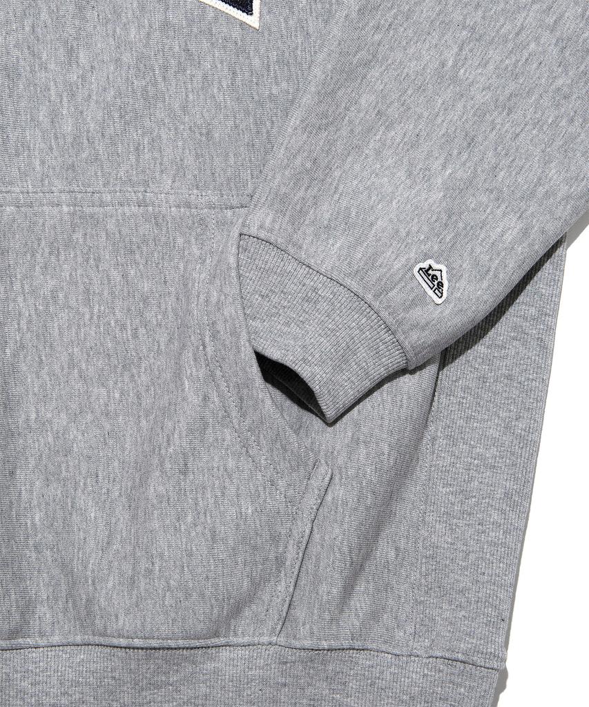Denim Applique Logo Hoodie Gray