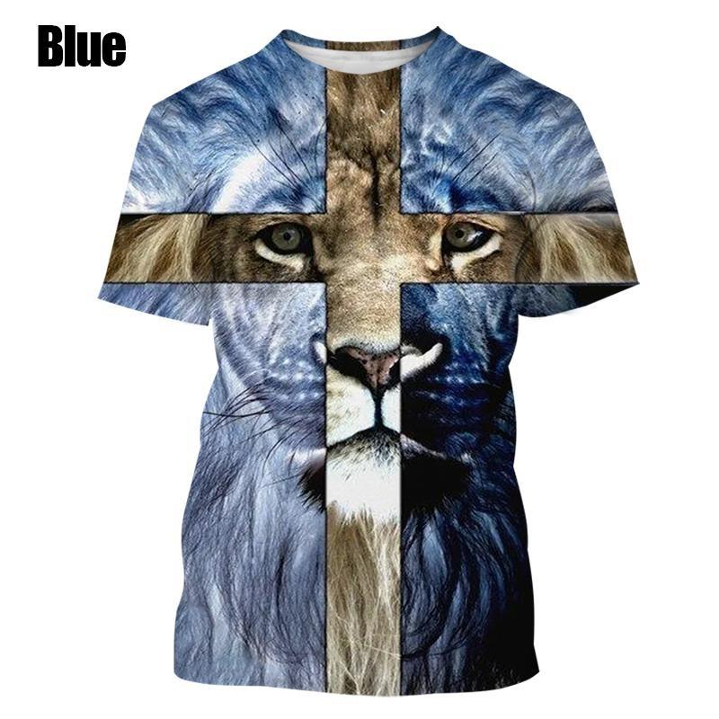 New Fashion 3d Lion Print Designed Tops T Shirt Men Women Casual Harajuku Short Sleeve T-Shirt Short Sleeves